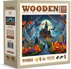 WOODEN CITY fa puzzle, halloweeni kastély, 1010 darab