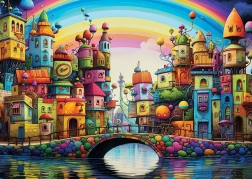 Szivárványváros puzzle, 1000 darab