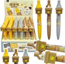 Zselés toll macskás és kék tintával, 0,5 mm