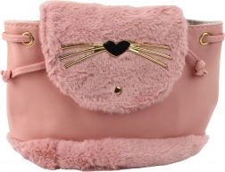 rózsaszín gyerek plüss hátizsák fülecskékkel, állítható pánt, 22 cm, 4 l