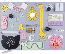 Fa manipulációs szenzoros tábla 50 × 37,5 cm, szürke