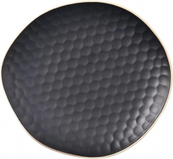 TEA TIME kerámia desszertes tányér 16,5 × 15 cm, fekete