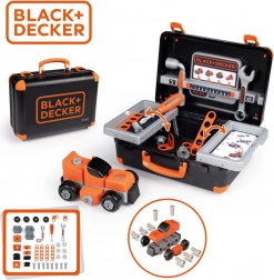 Smoby Black & Decker Koffer szerszámokkal és autóval építkezésre