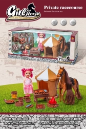 Játékkészlet lóval, babával és kiegészítőkkel