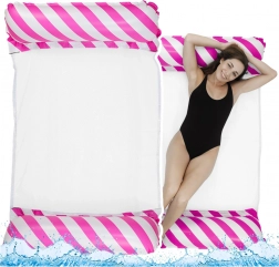 Felfújható vízi hintaháló fehér-rózsaszín 120x70 cm