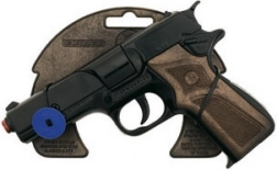 Fém rendőrségi kapszulás pisztoly, fekete, 8 lövés