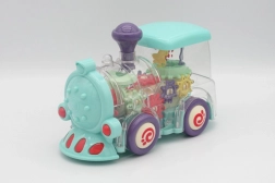 Átlátszó játékvonat fényekkel és zenével