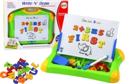 Mágneses oktatótábla betűkkel és számokkal