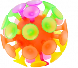 Sporto labda tapadókorongokkal és fénnyel, 10 cm