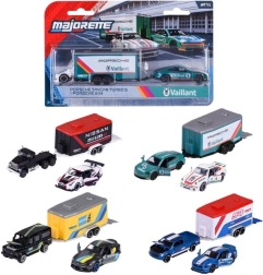 Majorette racing deluxe utánfutók – 2 autó és 1 utánfutó készlet 1:64