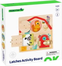 fa foglalkoztató tábla zárakkal