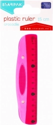 Rózsaszín műanyag vonalzó 15 cm