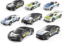 Visszahúzós rendőrautó készlet, 4 darab