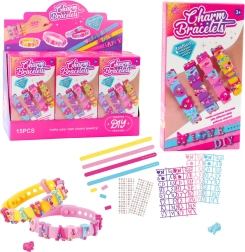 DIY karkötőkészítő készlet betűs medálokkal – 4 állítható karkötő