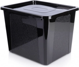 Műanyag tárolódoboz fedővel, 30 l