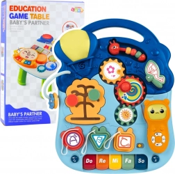 Interaktív oktatóasztal 6 az 1-ben fényekkel és hangokkal, pasztell