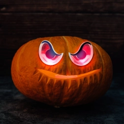 Halloween-i ijesztő szemek piros LED-fénnyel, elemmel