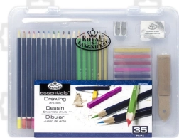 ROYAL & LANGNICKEL rajzkészlet műanyag dobozban, 35 részes
