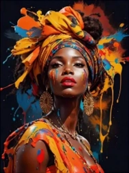 Gyémántfestés Afrikai nő II 30 × 40 cm