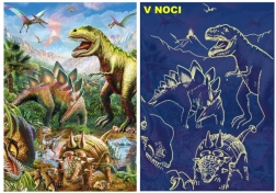 Világító dinoszauruszok világa puzzle 100 XL darab