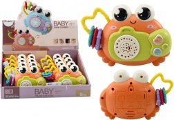 Interaktív rák csörgővel és projektorral, narancssárga