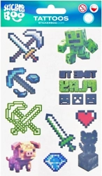 ideiglenes minecraft tetoválás – 10 motívum készlet