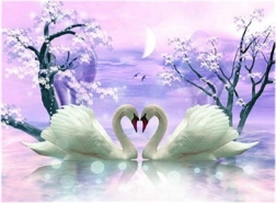 gyémántszemes festés Hattyús szerelem 30 × 40 cm