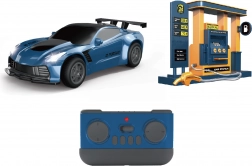 RC autó füsthatásokkal és benzinkúttal, 22 cm