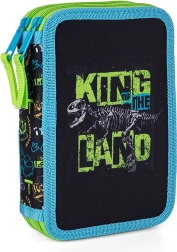 Kétszintes Premium iskolai tolltartó dinoszaurusz