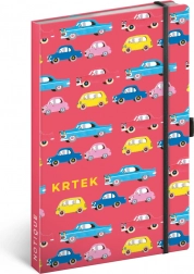 Vonalas jegyzetfüzet kemény borítással 13 × 21 cm, gumiszalaggal és tolltartó hurokkal