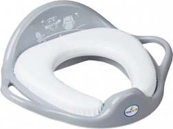 Puha gyerek WC-ülőke, baglyok mintával, szürke