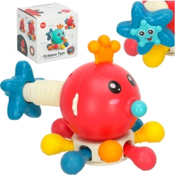 Érzékszervi játék rágóka babáknak, Bibi-Inn piros polip