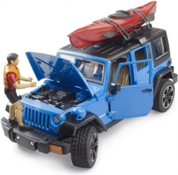 Bruder Jeep Wrangler Rubicon kajakkal és figurával 1:16