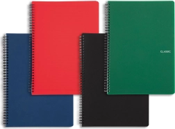 A5-ös gyűrűs jegyzettömb dupla spirállal Classic, PP borítók, vonalas