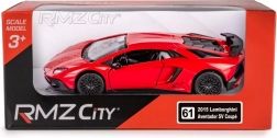 Fém autómodell Lamborghini Aventador Superveloce 1:36 piros – RMZ City