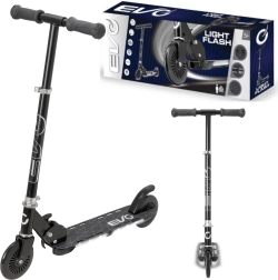 EVO Light Flash összecsukható gyerek roller állítható kormánnyal, fekete, világító fellépővel