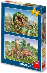 DINO Puzzle dinoszauruszok párbaja 2×48 darab