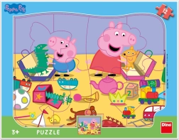 Dino puzzle Peppa malac játszik - formák 12 darab