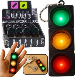 Villogó lámpás közlekedési lámpa kulcstartó – oktató jellegű kulcstartó