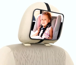 Visszapillantó gyerek tükör autóba fejtámlára, állítható 18,8 × 13,5 cm