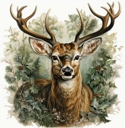 Gyémántfestés szarvas 30 × 40 cm