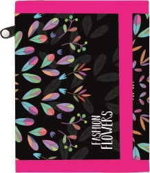 Textil pénztárca OXY Fashion virágmintával, tépőzáras