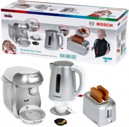 BOSCH mini reggelizőkészlet – gyerek kávéfőző, kenyérpirító és vízforraló hangokkal 3+