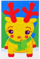 DIY színes mozaik ünnepi vidám rénszarvasokkal