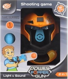 Habgolyós pisztoly maszkos céllal, elemmel működő