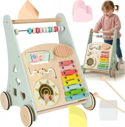 fa járássegítő tolható aktivitásokkal és abakusszal, kék