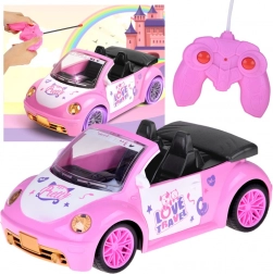 Rózsaszín távirányítós kabrió babáknak