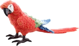 Műanyag ara papagáj figura, piros, 17 cm