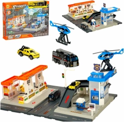 Gyermekjáték - Állomás és rendőrségi parkoló készlet