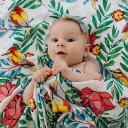 Bambusz muszlin takaró Blooming Day 120x120 cm